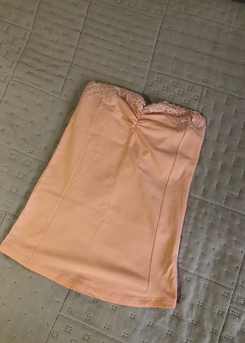 Soft pembe dantelli crop - Görsel 2