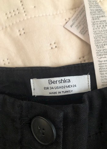34 Beden Siyah Düğmeli Streetwear Pantolon Kargo