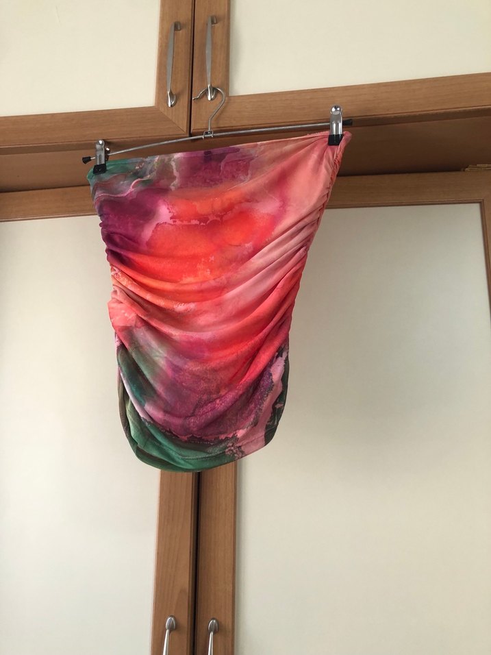 Kadın Renkli Drapeli Büstiyer - Görsel 3