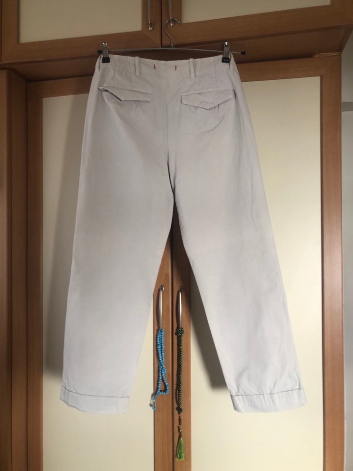 Zara Bej Baskılı Keten Erkek Pantolon - Görsel 2