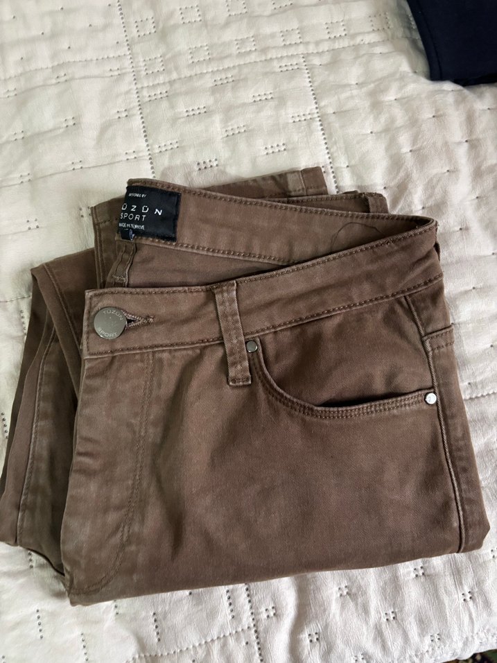 Kahverengi Süet Kadın Pantolon - Görsel 4