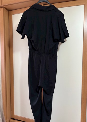 Siyah V Yaka Kadın Uzun Tulum - Görsel 3