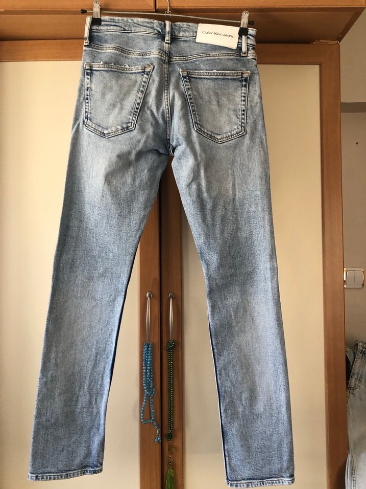 Erkek Mavi Denim Yırtık Jean - Görsel 4