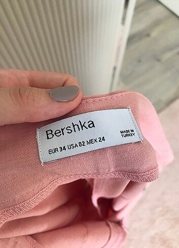 Bershka Pembe geniş pantolon 