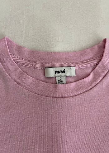 mavi pembe crop tshirt