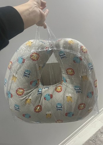 Desenli Gri Beyaz Emzirme ve Hamilelik Yastığı - Görsel 2