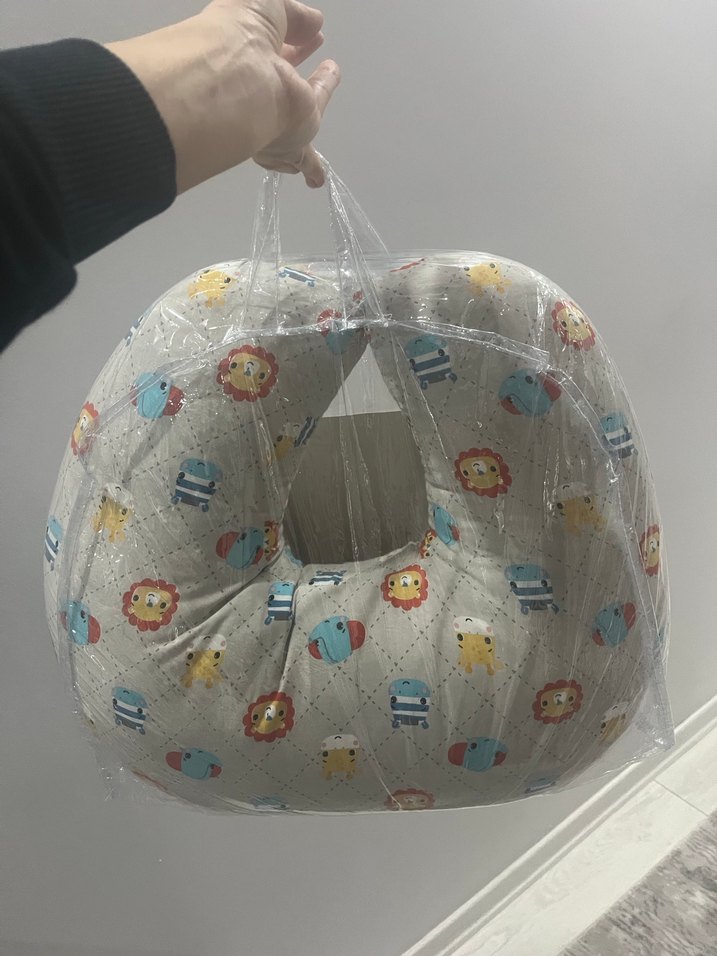 Desenli Gri Beyaz Emzirme ve Hamilelik Yastığı - Görsel 2