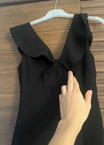 Siyah balık model uzun abiye - Görsel 4