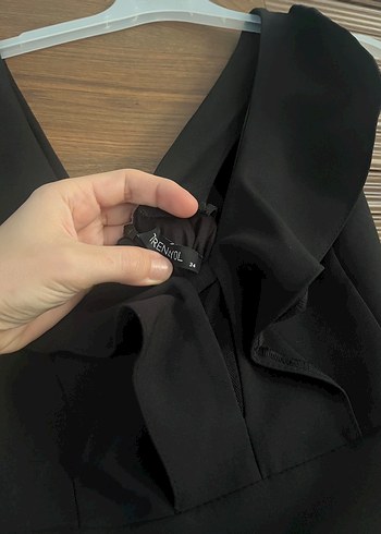 Siyah balık model uzun abiye - Görsel 3