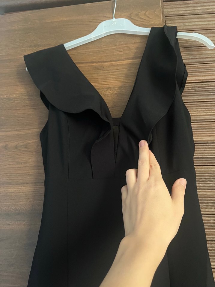 Siyah balık model uzun abiye - Görsel 4