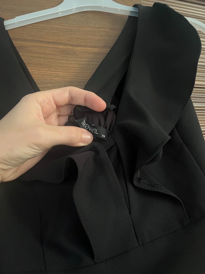 Siyah balık model uzun abiye - Görsel 3