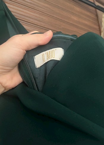 Yeşil Drapeli Uzun Abiye Elbise - Görsel 4