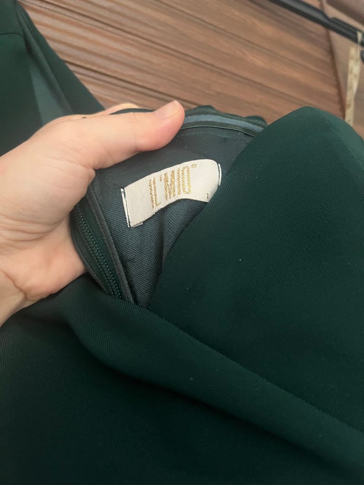 Yeşil Drapeli Uzun Abiye Elbise - Görsel 4