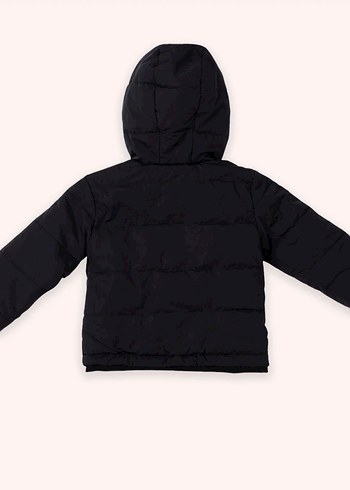 Kapüşonlu Siyah Erkek Çocuk Mont - Görsel 3