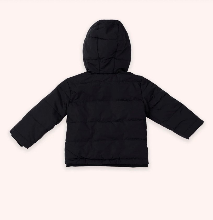 Kapüşonlu Siyah Erkek Çocuk Mont - Görsel 3
