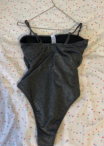 Gri Drapeli İnce Askılı Kadın Mayo - Görsel 2