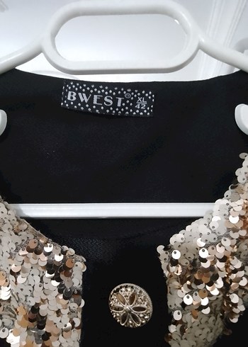 Parlak İşlemeli Siyah Düğmeli Kadın Tunik - Görsel 3