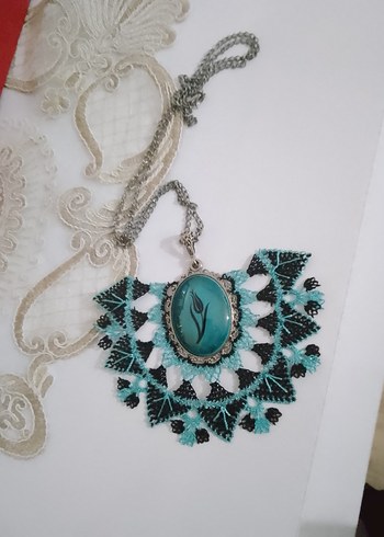 Turkuaz Boncuklu Mini Bohem Kolye - Görsel 2