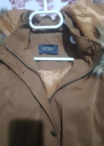 Kürklü Bej Uzun Kadın Kışlık Mont - Görsel 5