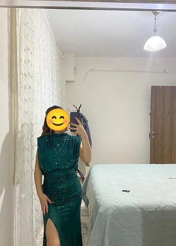 Yeşil Parlak Payetli Midi Elbise - Görsel 2