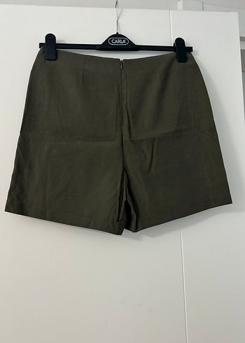 Koton Düğmeli Haki Mini Şort Etek