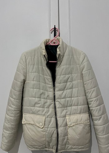 MONT Fermuarlı Kırık Beyaz Kadın mont