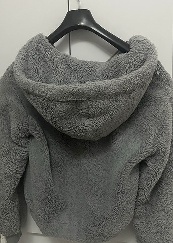 xs Beden BERSHKA Gri Peluş Kadın Mont