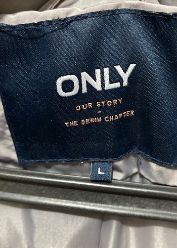 Only Gri Kadın Midi Kışlık Kürk Detaylı Mont