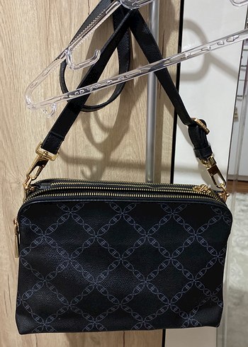 Beden U.S. Polo Assn. Kadın Siyah Desenli Çanta