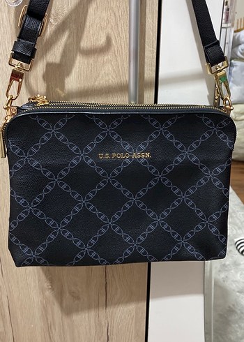 U.S. Polo Assn. Kadın Siyah Desenli Çanta