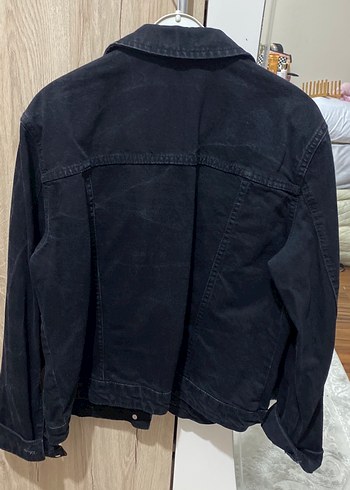 l Beden siyah Renk Siyah Düğmeli Kadın Denim Ceket