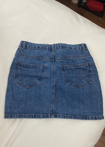 Addax Mavi Denim Mini Etek
