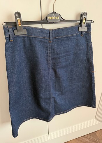 Lacivert Kot çan Etek - Görsel 3