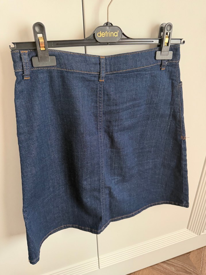 Lacivert Kot çan Etek - Görsel 3