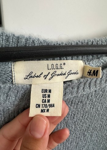 H&M Buz mavisi Yün Kadın Triko Kazak