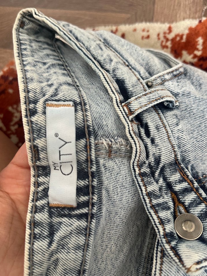 Kadın Uzun Kot Pantolon Geniş kalıp - Görsel 2