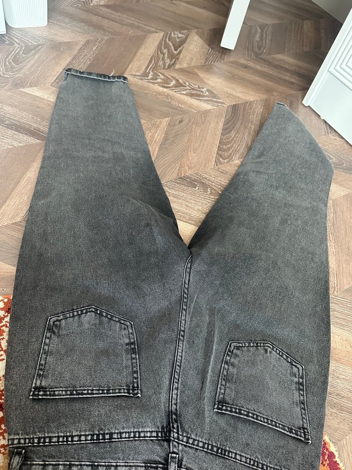 Nakışlı Gri Kadın Denim Pantolon - Görsel 4