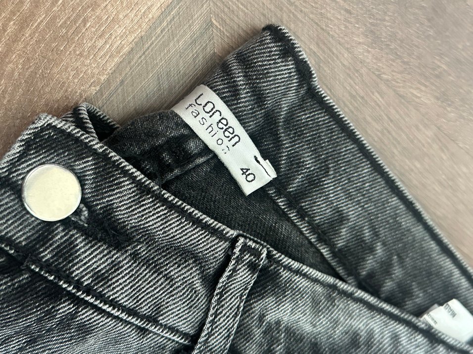 Nakışlı Gri Kadın Denim Pantolon - Görsel 3