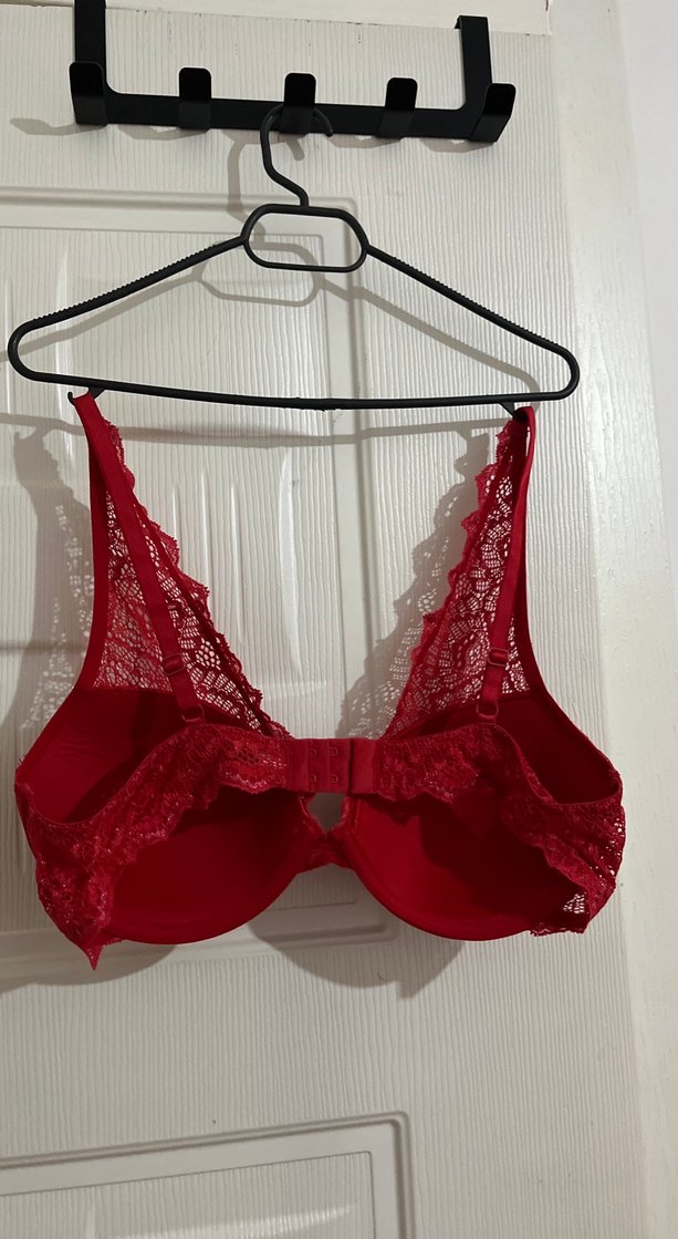 Koyu Kırmızı Dantel Bohem Sütyen - Görsel 2