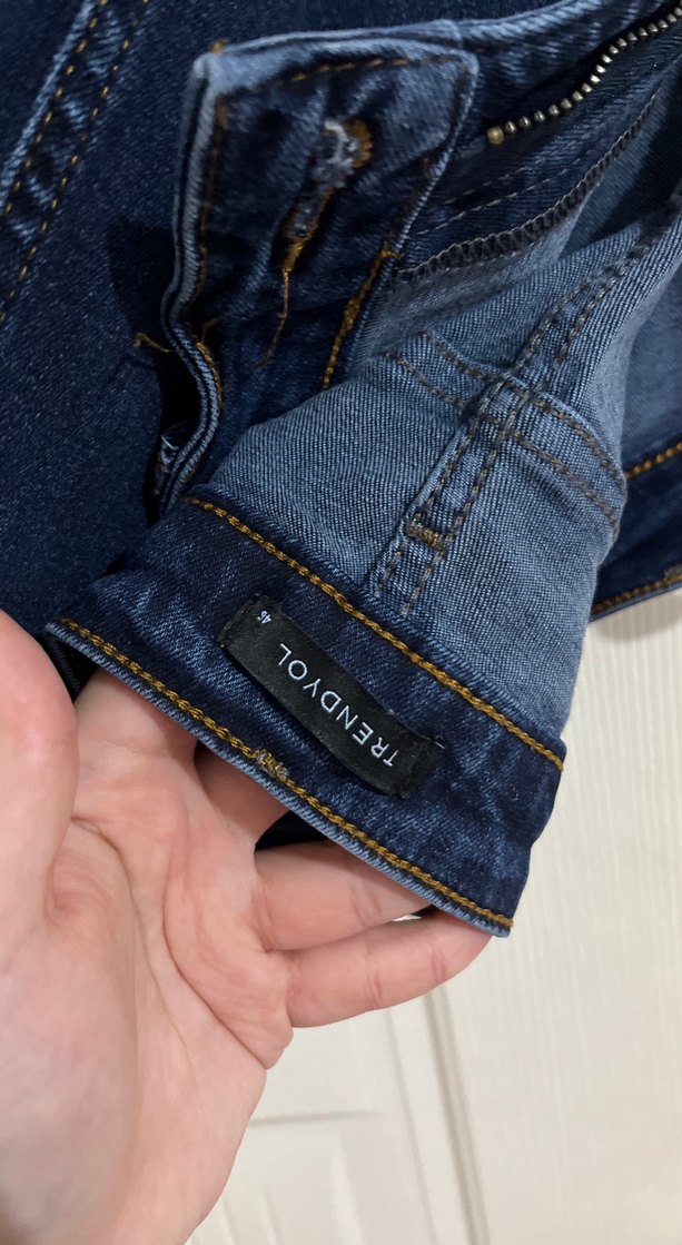 Kadın Lacivert Midi Boy Kot Pantolon - Görsel 3