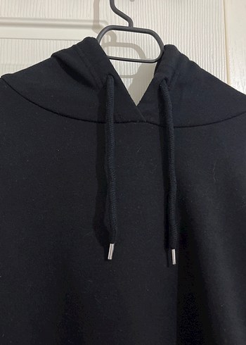 Siyah Kapüşonlu Kadın Sweatshirt - Görsel 3