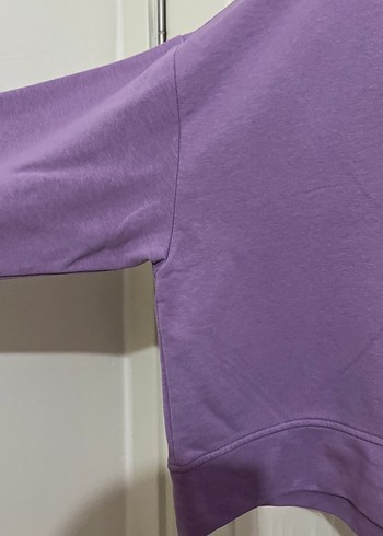Mor Kadın Sweatshirt, Yuvarlak Yaka, Uzun Kollu - Görsel 4