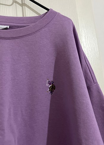 Mor Kadın Sweatshirt, Yuvarlak Yaka, Uzun Kollu - Görsel 3