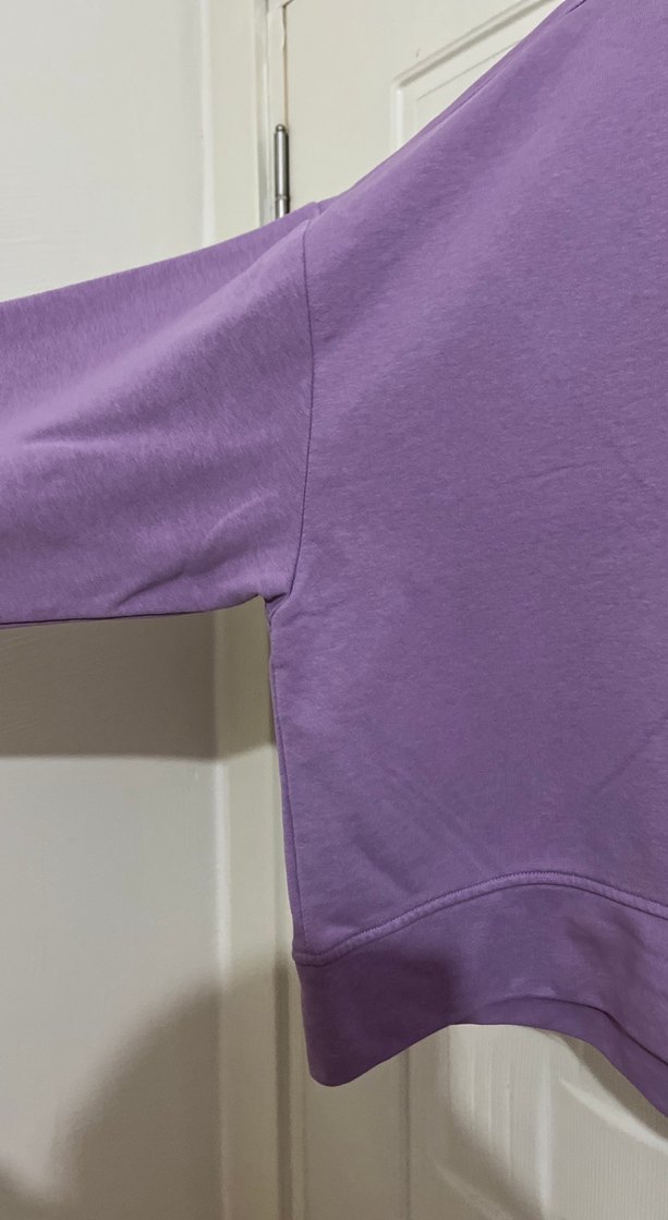 Mor Kadın Sweatshirt, Yuvarlak Yaka, Uzun Kollu - Görsel 4