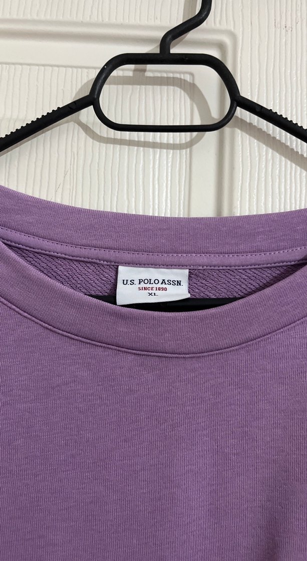 Mor Kadın Sweatshirt, Yuvarlak Yaka, Uzun Kollu - Görsel 2