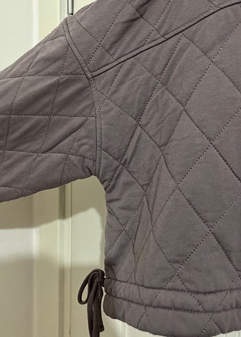 Gri Kapüşonlu Fermuarlı Kadın Ceket - Görsel 3