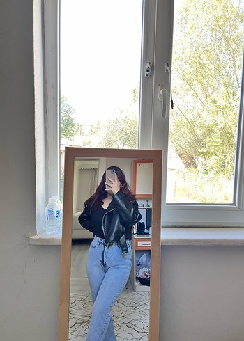 Kadın açık mavi Midi Bol Kesim Denim Jean