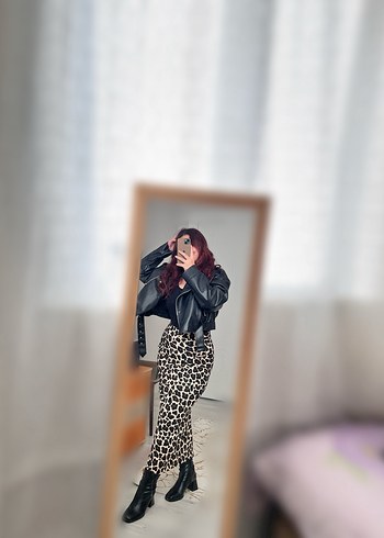 Leopar Desenli etek