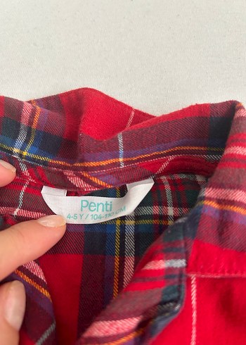 5 Yaş Beden kırmızı Renk Kırmızı Ekose Düğmeli Erkek Çocuk Pijama Takımı