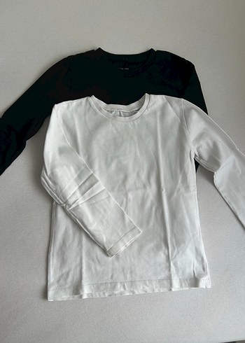 Beyaz Uzun Kollu Çocuk Tshirt